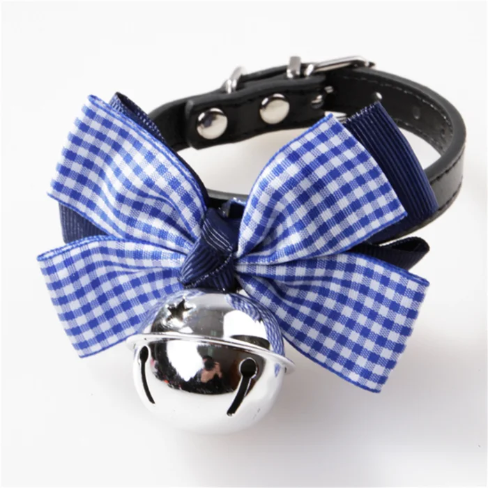 Pet Dogs Collars Retractable Puppy Collars With Bell Christmas Gift Cat Collar Breakaway Double Layer Bowknots Collars - Цвет: 2