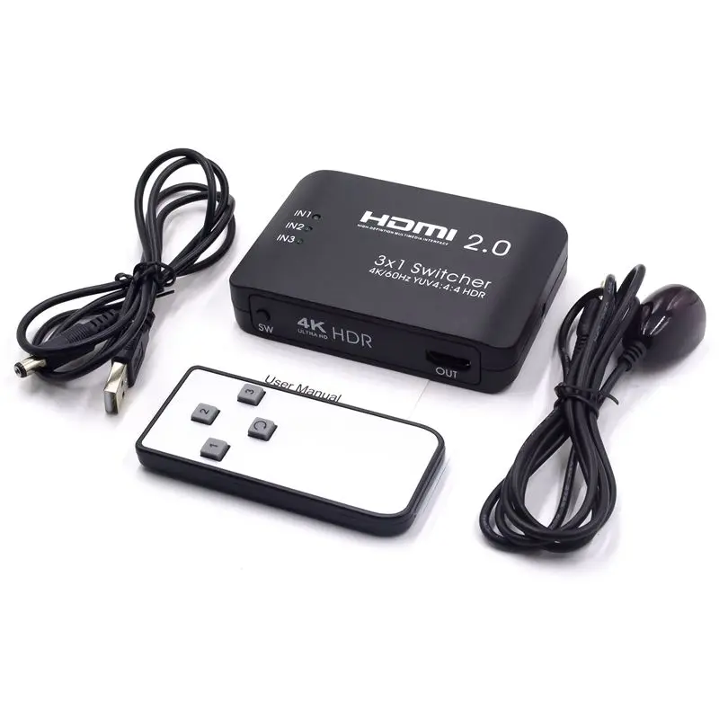 3x1 HDMI Switch Switcher 4K 60Hz 4:4:4 UHD HDR HDCP 2.2 CEC 18Gbps Ultra Slim                                                 #8