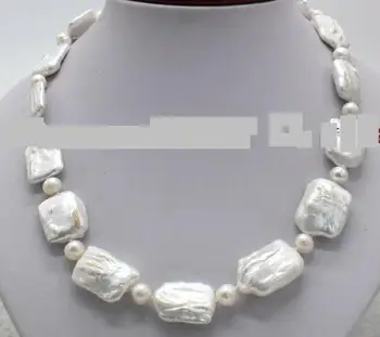 

15-20mm Baroque Freshwater Pearl Rectangle Shape Loose Coin Pearls necklace
