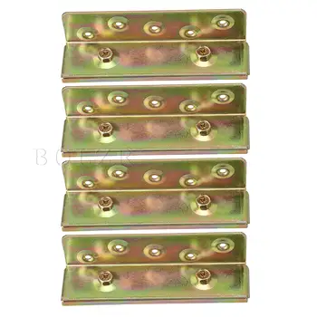 

BQLZR 4set 6" Iron Furniture Heavy Duty Bed Bracket Fittings for Fix Bed Frame