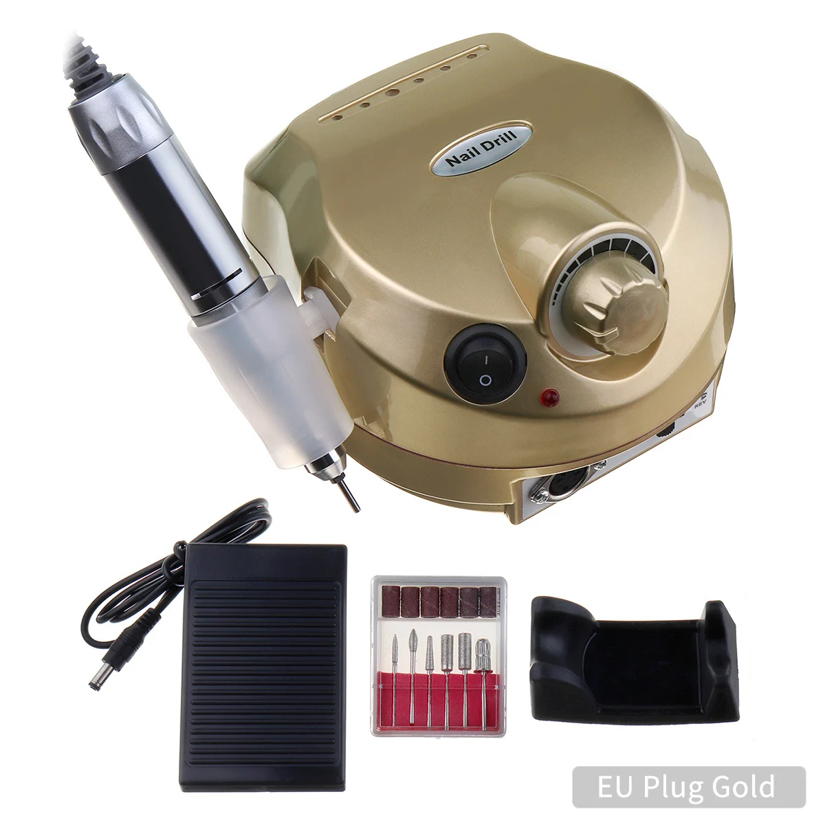EU Plug Gold 30000 об/мин электрические сверла для дизайна ногтей, машина для удаления УФ-геля, пилочка для ногтей, инструменты для маникюра и педикюра, комплекты оборудования - Цвет: EU Plug Gold