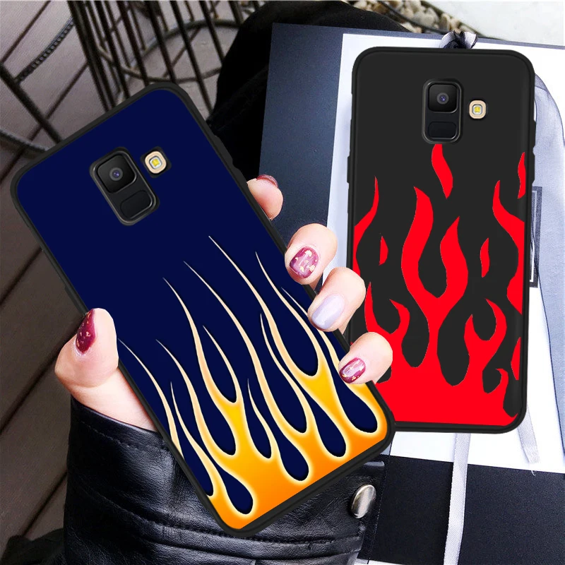 Силиконовый чехол для Samsung J4 J6 J8 2018 J6Plus A8 A6 Plus Модный мягкий с огнем A7 A5 J5 J7 2017 A9 |