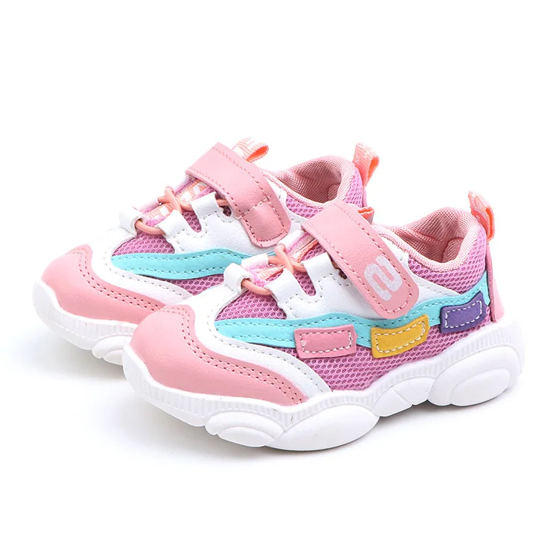 Детская спортивная обувь; нескользящие кроссовки для мальчиков; сезон весна-осень; сетчатая дышащая повседневная обувь для девочек; обувь для бега для детей