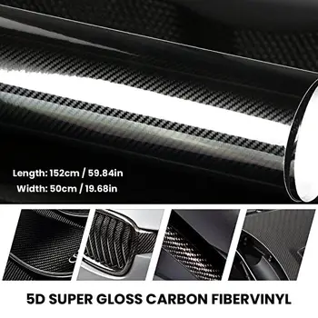 

5D High Glossy Carbon Fiber Vinyl Film Car Styling Wrap Motorcycle Car Styling Accessories Interior Carbon Fiber Film