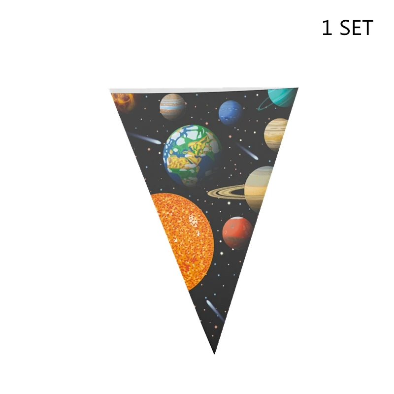 

1set UFO Space Theme Happy Birthday Banner For Birthday Party Kids Decorations First Birthday Boy Party Hanging Decoraitons