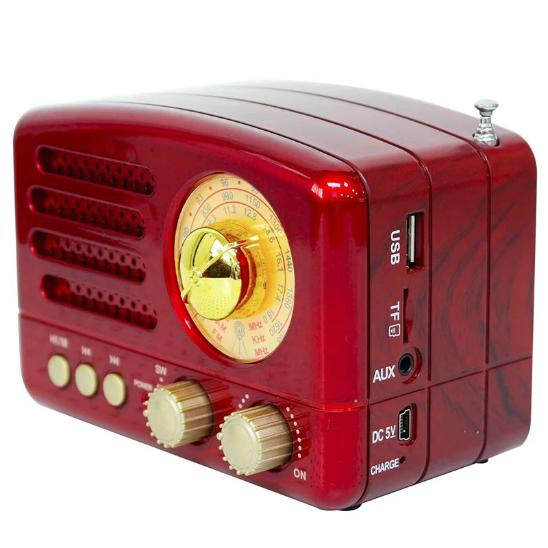 Portable Vintage Retro Radio Bluetooth Speaker USB Charging Home Travel Radio