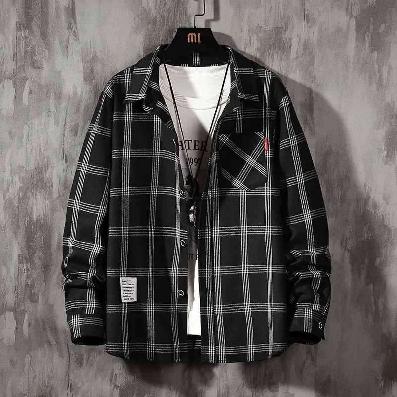 

2020 New Men's Long-sleeved Jacket INS Trend Men's Loose Fashion Casual Shirt Button Down Shirts
