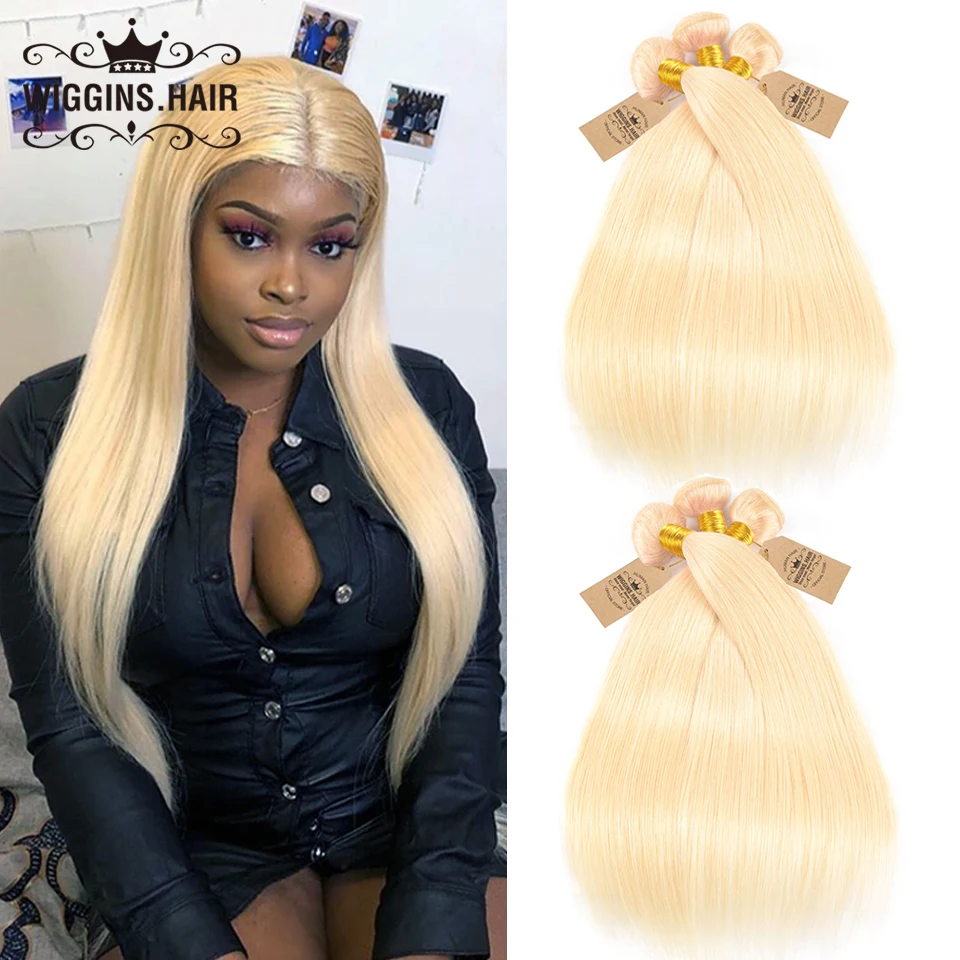 Wiggins 613 Blonde Straight Hair 3 Bundles Peruvian Hair Bundles Human