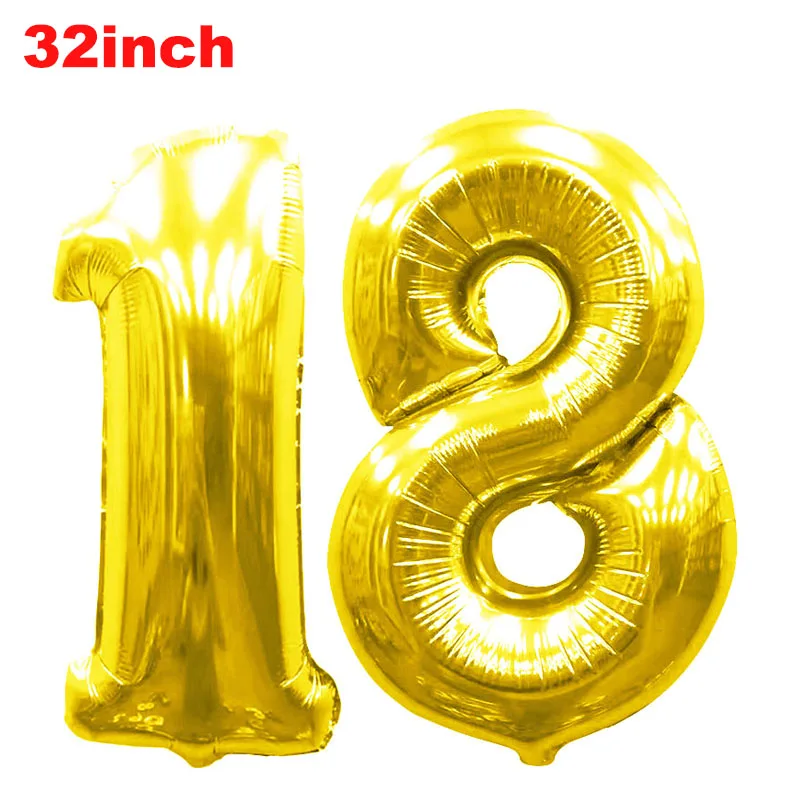 18 дней рождения праздничные гелиевые шары 18 лет балон День Рождения украшения для взрослых 18 воздушный шар на день рождения Deco S1XN - Цвет: style 7