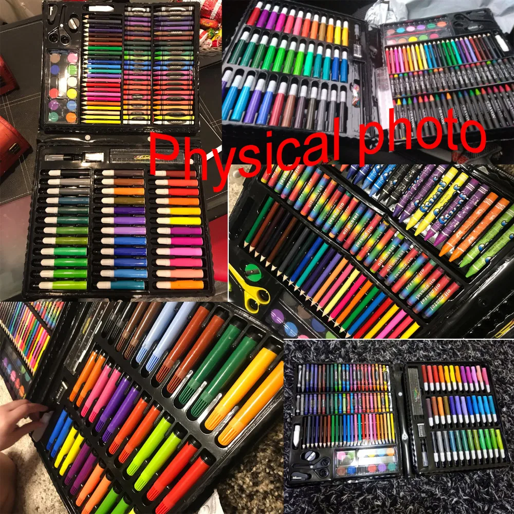 150pcs Colored Pencil Painting Marker Pen Crayon Paint Brush Drawing Tool Artist Kit School Kindergarten Children Kids Supplies oil pastels,colored crayons,color pencils,children painting supplies