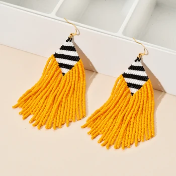 

Endless Story Handmade MIYUKI Long Tassel Drop Earrings Women Summer Beach Trendy Party Statement Earrings Boho Beaded Jewelry