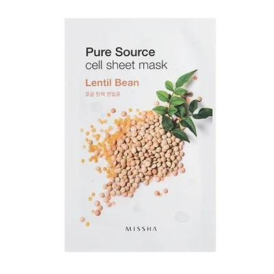 LENTIL BEAN 1pcs MISSHA трава в телесном листе маска уход за лицом Удаление угрей лечение от прыщей, отбеливание маска отшелушивающие лица Корея Косметика - Цвет: LENTIL BEAN 1pcs