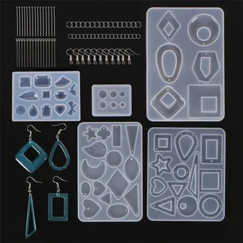 

248pcs DIY Silicone Earring Pendant Mold Jewelry Resin Mould Kit Casting Craft