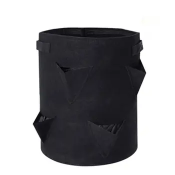 

Felt strawberry planting bag plant bag round green eight-hole 3 gallon multi-mouth strawberry planting bag