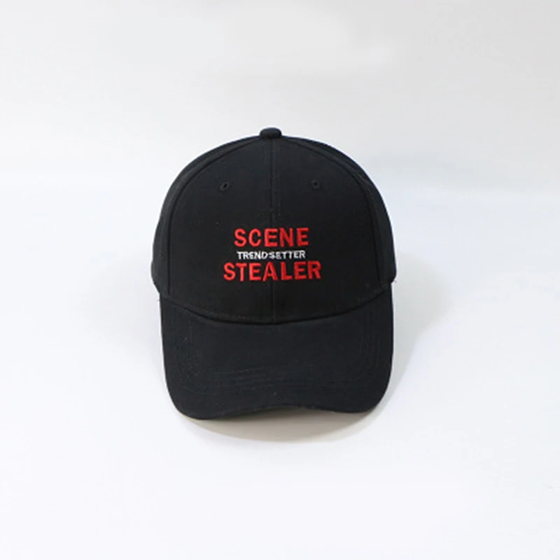 black Новая Корейская бейсболка для мужчин и женщин с надписью SCENE STEALER сплошной цвет Летний солнцезащитный щит кепки s колледж уличная мужская шляпа молодых костей - Цвет: black