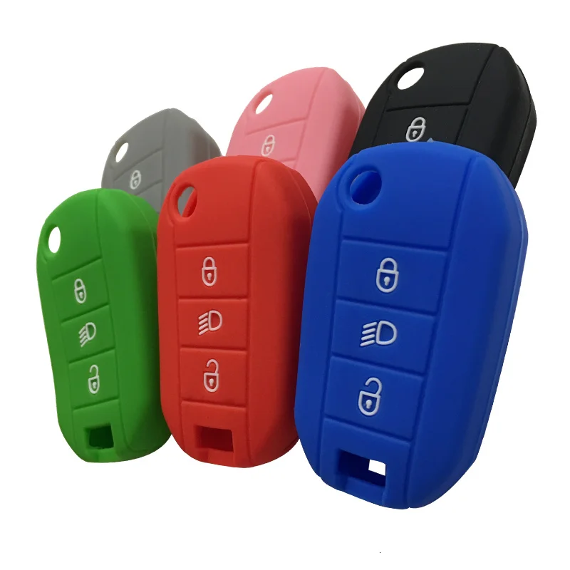 Silicone Key Case For Peugeot 208 308 3008 2008 307 508 407 Expert Rifter Partner Car Key Cover Case Fob