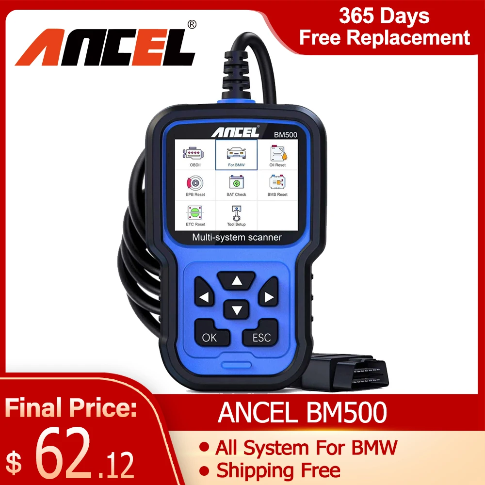 Диагностический сканер ANCEL BM500 OBD2 для BMW прибор мини-диагностики автомобиля ABS SRS TCM