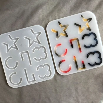 

Handmade Acrylic Cricle Star Hoop Earing Resin Molds Fashion Jewelry Making Tool X7YA