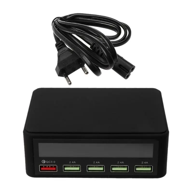 

5 USB QC 3.0 Quick Charger LCD Voltage Current Display for iPhone iPad Samsung