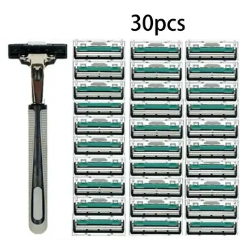 

Men's Manual Razor Three-layer Shaving Razor 1 Handle 20 Blade