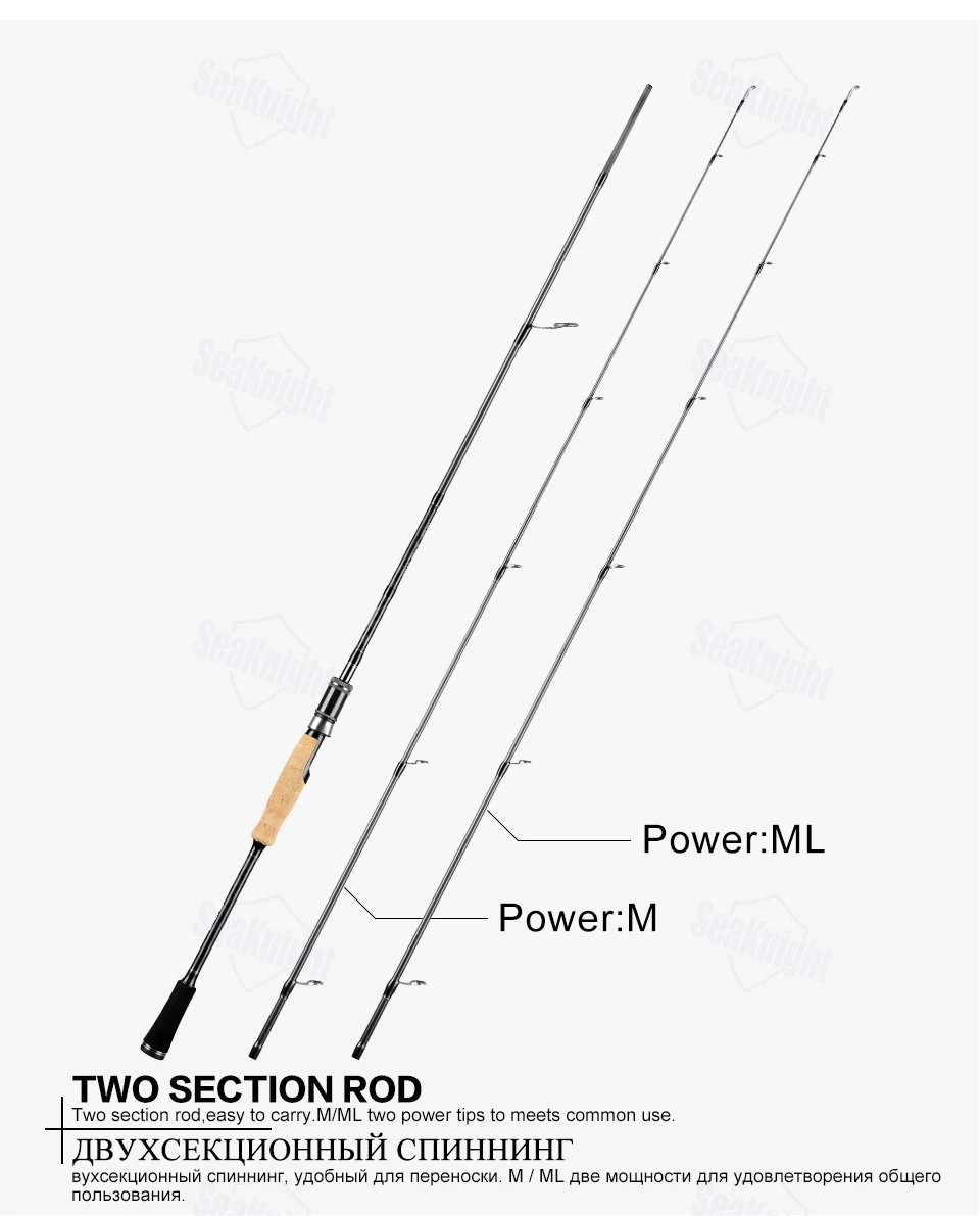 SeaKnight Falcon Удочка M& ML M& MH power 2 карбоновые вставки Удочки Спиннинг литейная Удочка 1,98 м 2,1 М 2,4 М рыболовные снасти