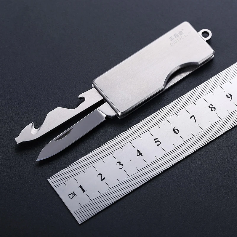 

Sanrenmu 4115 Multi Pocket EDC Folding Knife with Bottle Opener Belt Cutter Flat Screwdriver for Travel and Camping