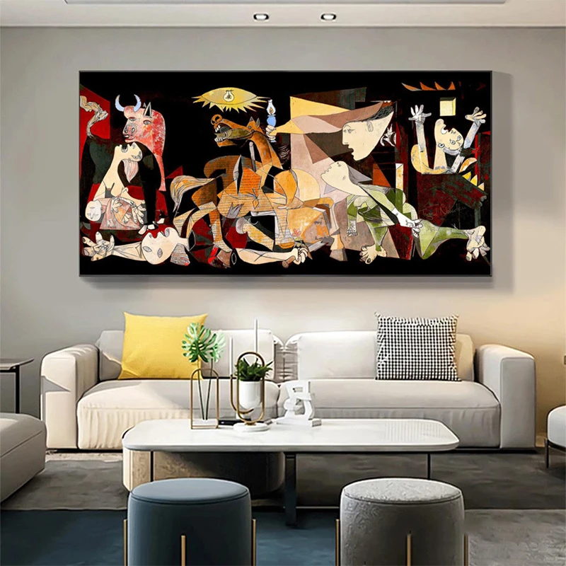 På hovedet af Lige arrestordre Modern Abstract Picasso Works Color Guernica Poster Canvas Painting Posters  Prints Wall Art Picture for Living Room Home Decor|Painting & Calligraphy|  - AliExpress