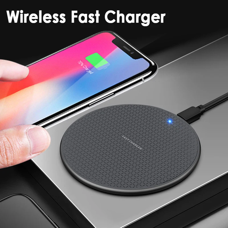 5W/10W Wireless Charger For IPhone 12 Xs Max X XR 8 Plus Fast Charging Pad Ulefone Doogee Samsung Note 9 S10 | Мобильные телефоны и