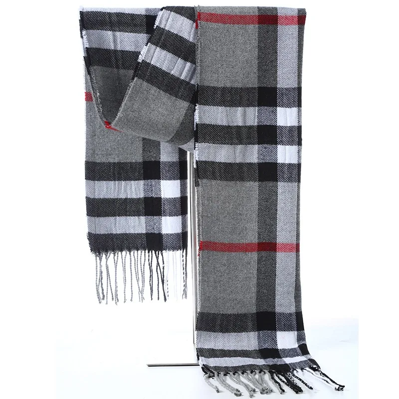 Новинка, 30 см* 175 см, мужские Модные Дизайнерские шарфы, мужские зимние шерстяные вязаные кашемировые шарфы, для пары, высокое качество, толстый теплый длинный шарф - Цвет: WJ003