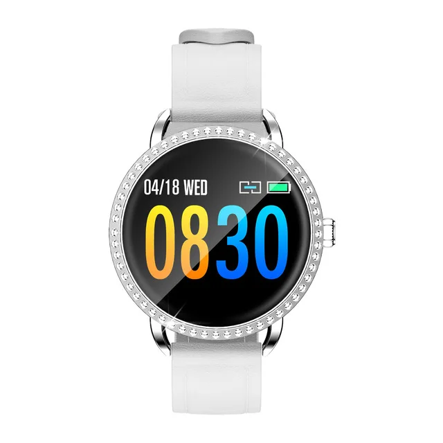 LIGE новые 1,0 дюймов женские Смарт-часы мужские водонепроницаемые пульсометр калории смарт-браслет для женщин для Android IOS iPhone+ коробка - Цвет: white