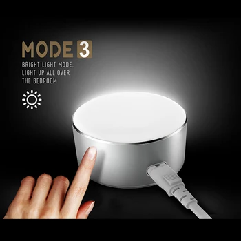 

LED Bedside Night Light Dual USB Port Phone Charger Dimmable Touching Sensitive Lamp CLH@8
