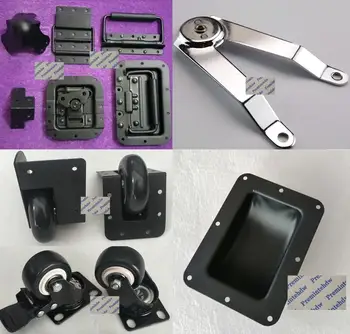 

2Pcs/Lot Black Road Flight Audio Case Recessed Butterfly Hasp Latch Hinge Corner Brace Spring Pull Caster Hardware Kit