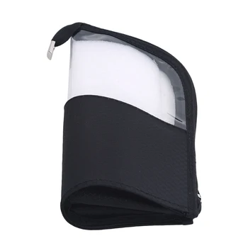 

Hand Holding Semi-Circular Transparent Waterproof Toothbrush Toothpaste Cosmetic Bag Wash Storage Bag Travel Storage Bag