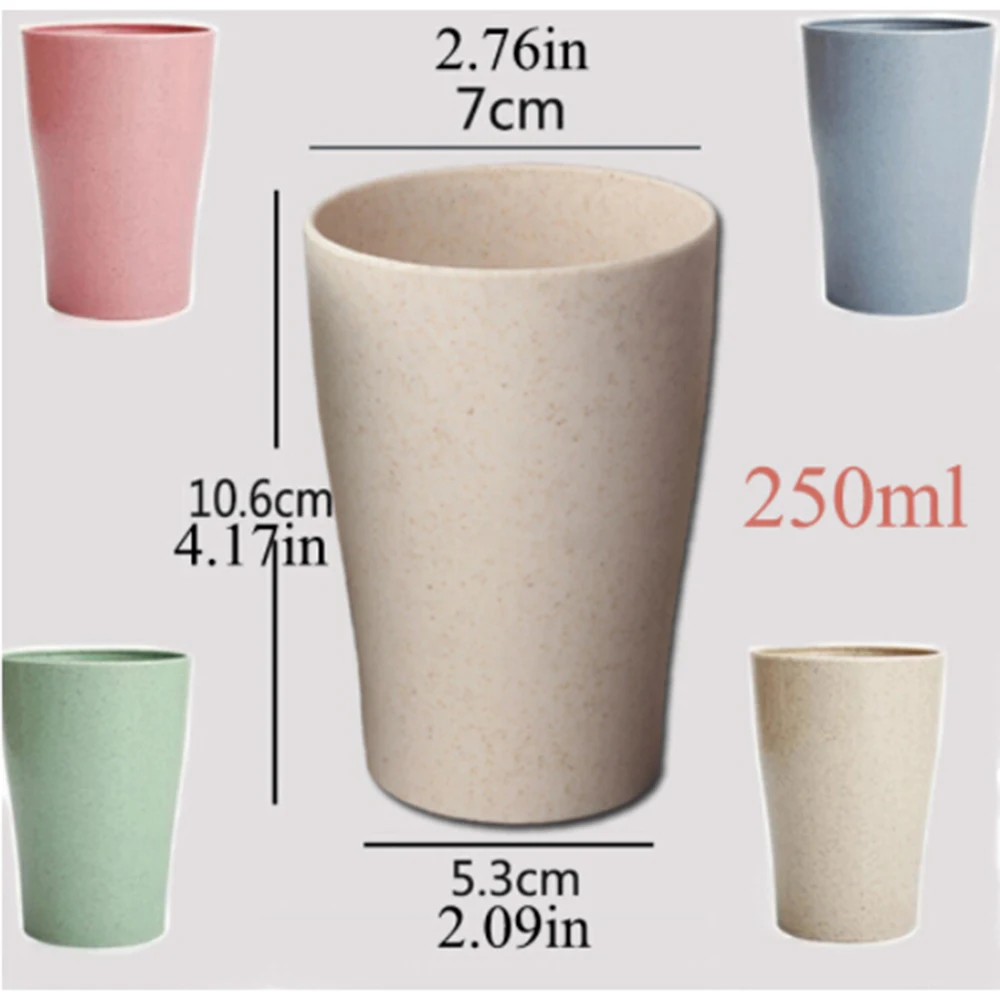 Новые 4 шт пшеничная соломенная чашка для воды Многофункциональный клей кофейного оттенка пластиковая чашка для питья детские чашки многоразовые яркие