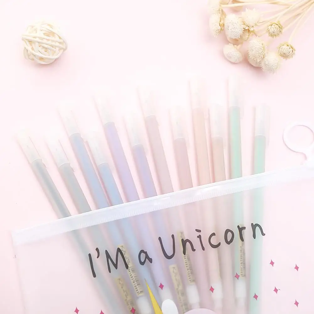 

12pcs Kawaii Rainbow Color Gel Pen Set Glitter Cute Stationary Thing For Adult Colored Draw Accessories School Office Supply Bts