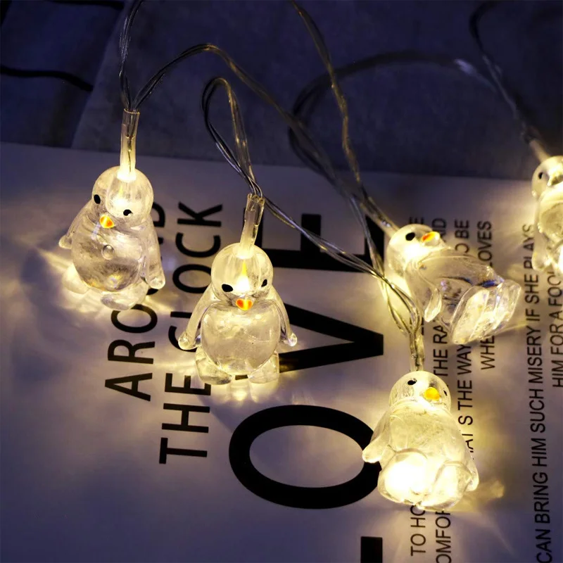 

BRELONG Cute Small Penguin Animal Shape Multicolor String Lights 10 LED for Windows, Doors and Other Home Decorations