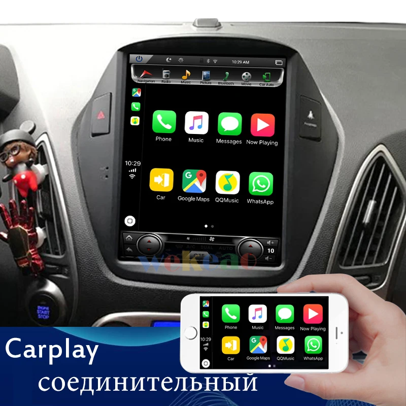 Wekeao вертикальный экран Tesla style 10,4 ''1Din Автомобильный dvd-плеер на основе Android навигационная Автомагнитола для hyundai IX35 Tucson 2010