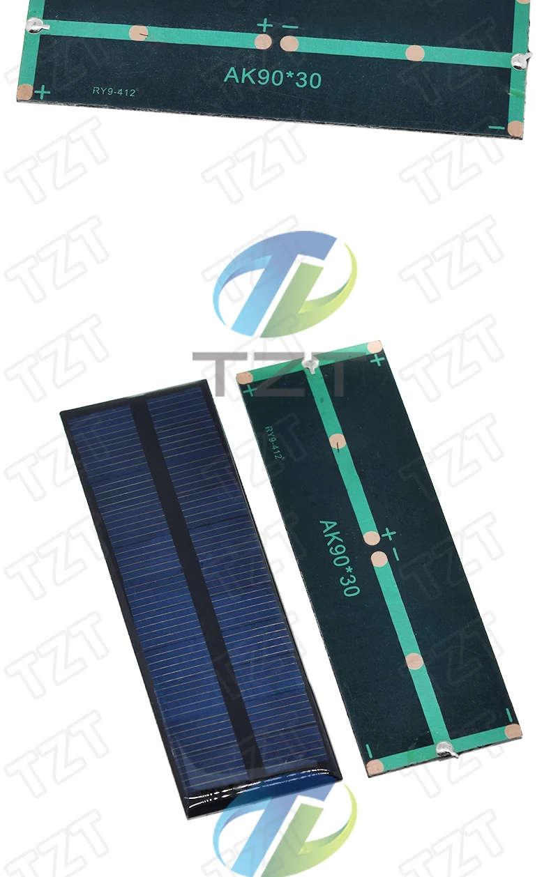 1/3/5PCS Solar Panel TZT DIY Photovoltaik Solar Taschenlampe Zelle Ladegerät Lampe Licht sonne Power Solar Ladegerät 90*30mm 0,38W 5,5V 70mA – Detail 8