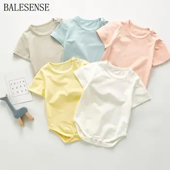 

5PCS/Lot Baby Rompers 2020 Short Sleeve 100% Cotton Overalls Newborn Clothes Solid Boys Girls Bodysuit Roupas de bebe 0-3Y