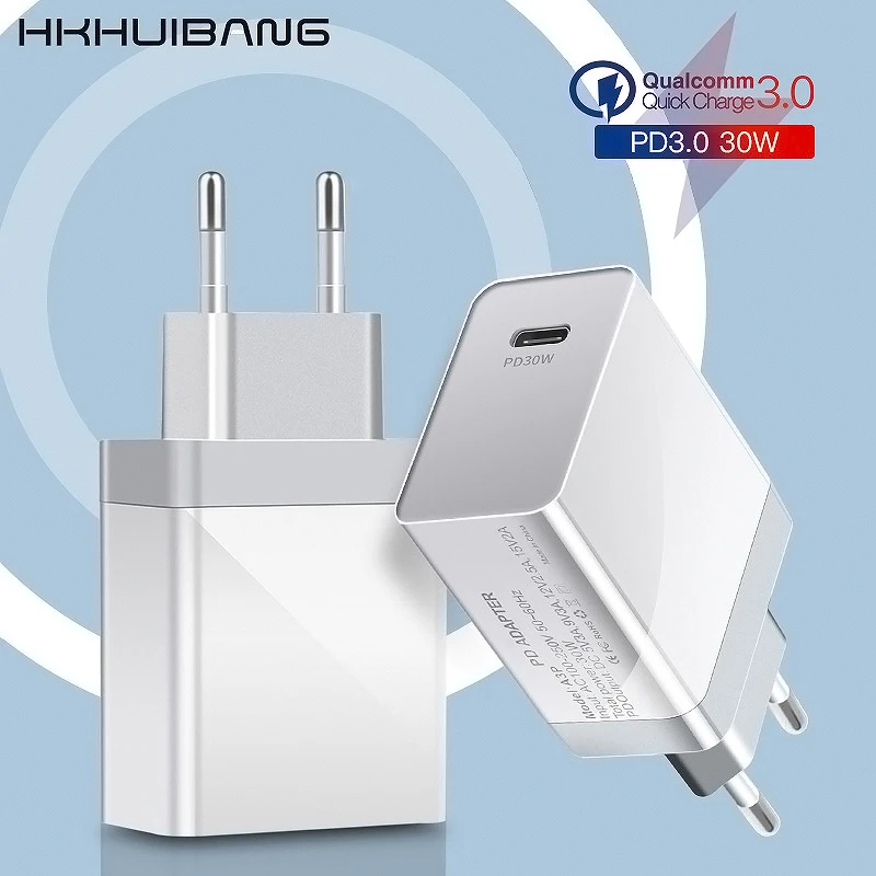 

HKHUIBANG USB Charger 30W PD Fast Charging usb Type C PD Charger For iPhone 11 X XS 8 Xiaomi Huawei Samsung iPad Pro MacBook Por