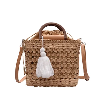 

New Fashion Straw Ladies Hand Bags High Quality Tassel Crossbody Bags For Women Luxury Designer Cutout Shoulder Bag 2020 Bolsas