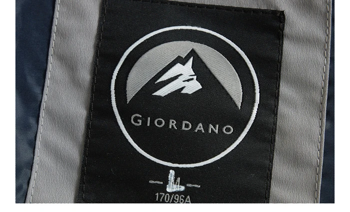 Giordano мужская куртка контрастный вышитый значок Chaquetas Hombre длинный рукав карманы спереди Jaqueta Corta Vento 01079749