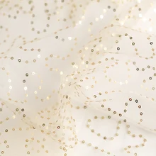 Марлевая ткань абрикосовые блестки tissu свадебное платье кружевная одежда Симпатичная Юбка ручной работы DIY ткани