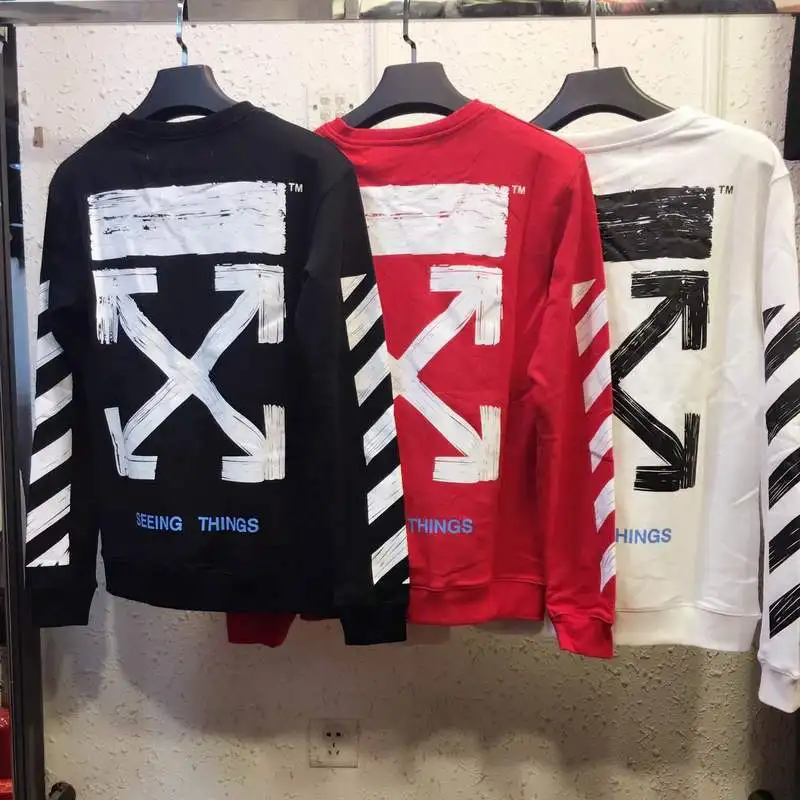 

OFF-WHITE high version arrow religious classic round neck thin section cotton Sweatshirt