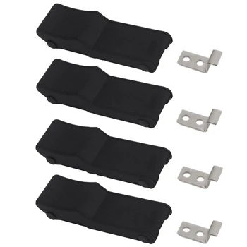 

4 Pcs Rubber Flexible Black Soft Draw Latches for Cooler, Boat Compartment,Cargo Box