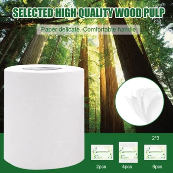 

2/4/6 Rolls Toilet Paper Tissue Household 4 Layers White Soft Skin-Friendly for Bathroom