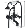 Rozin Retro Style Brass Bathtub Shower Faucet Set Dual Knobs Wall Mounted Bathtub Mixer with Handshower and Swivel Tub Spout Tap 6