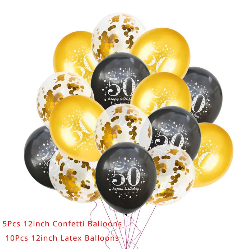 30th 40th 50th 60th латексный воздушный шар &quotКонфетти&quot С Днем Рождения украшения для