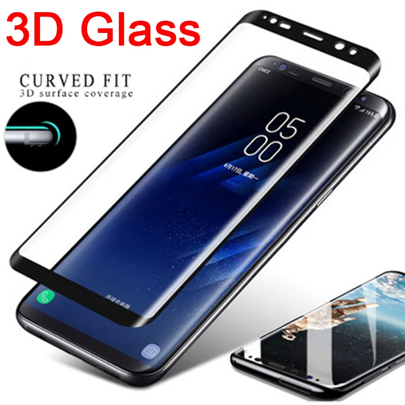 

3D Curved Full Cover Tempered Glass for Samsung Galaxy S9 S8 Plus Protective Glass Screen Protector Film for S6 S7 Edge Note 8 9