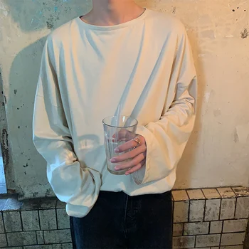 

2019 Autumn And Winter New Youth Popular Korean Version Of The Solid Color Base Shirt Fashion Casual Loose T-shirt S-XL